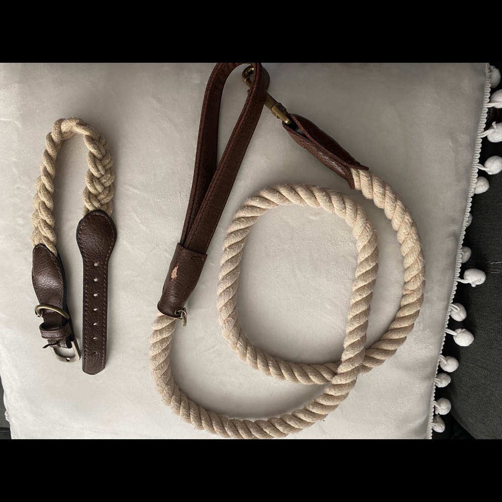 Beaver Canoe dog collar and matching leash